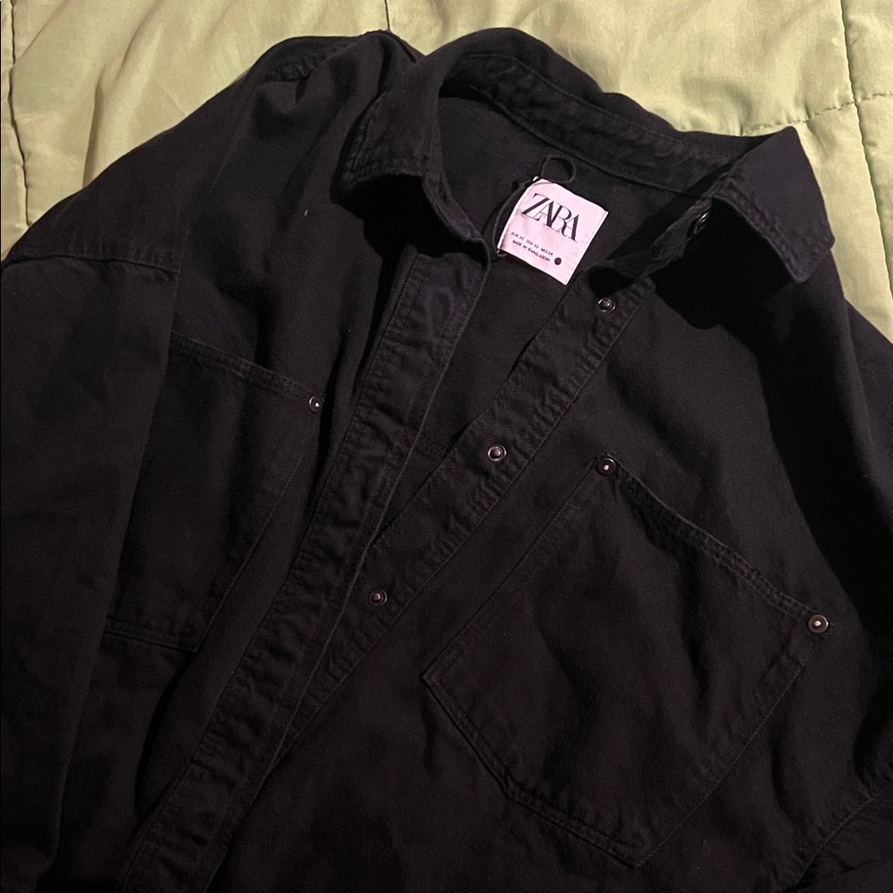 Zara women’s  Dark Shirt Jacket oversized